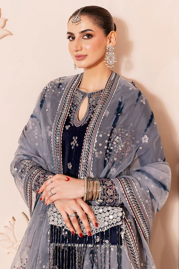 Jazmin Embroidered Velvet Formal 3 Pc Unstitched CVF Chandni
