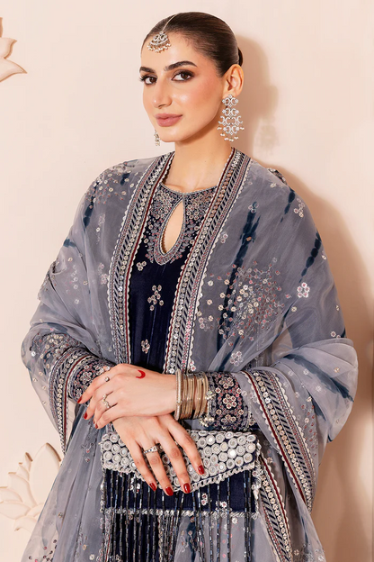 Jazmin Embroidered Velvet Formal 3 Pc Unstitched CVF Chandni