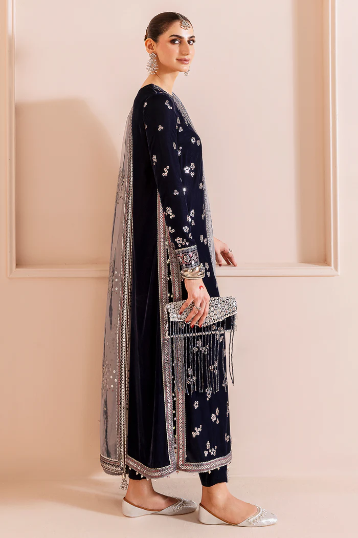 Jazmin Embroidered Velvet Formal 3 Pc Unstitched CVF Chandni