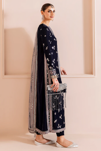 Jazmin Embroidered Velvet Formal 3 Pc Unstitched CVF Chandni