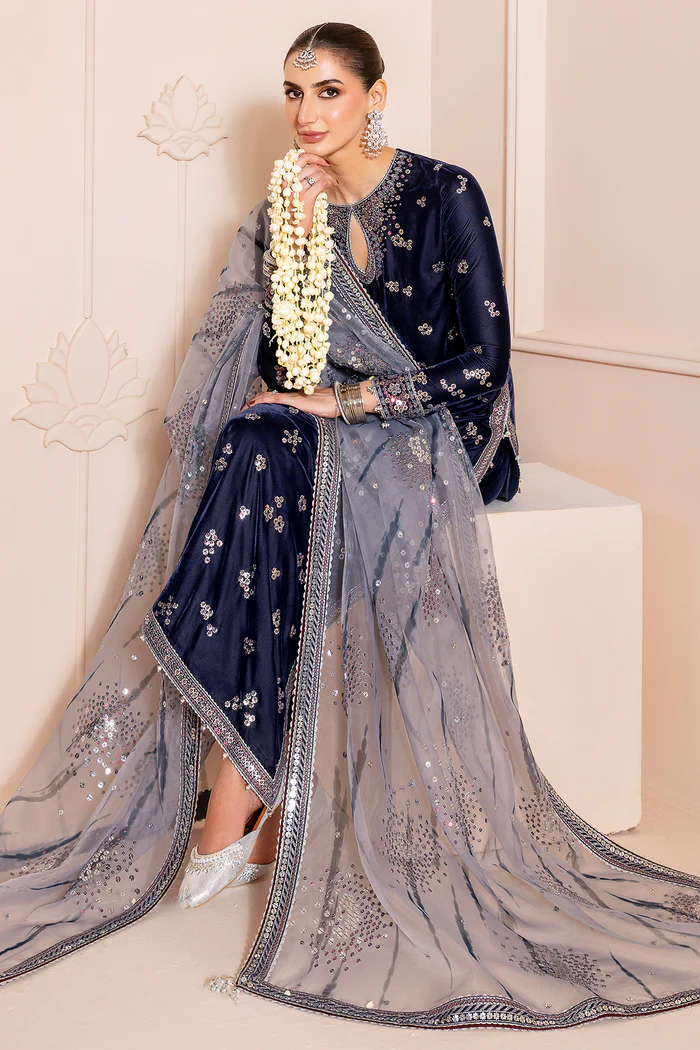Jazmin Embroidered Velvet Formal 3 Pc Unstitched CVF Chandni