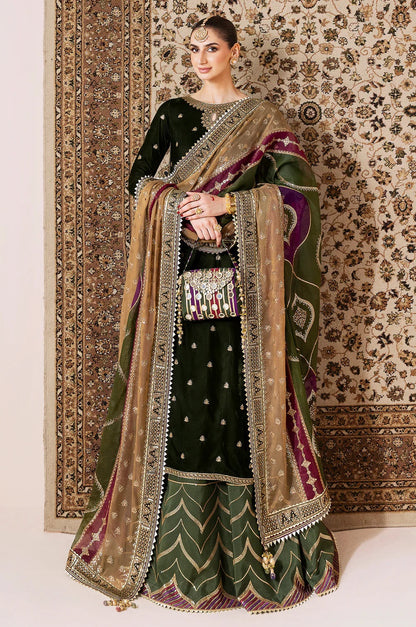 Jazmin Luxury Velvet Embroidered 3 Piece Unstitched - CVF
