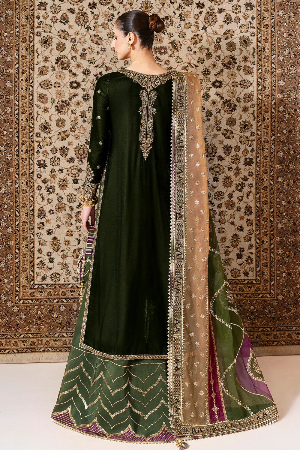 Jazmin Luxury Velvet Embroidered 3 Piece Unstitched - CVF
