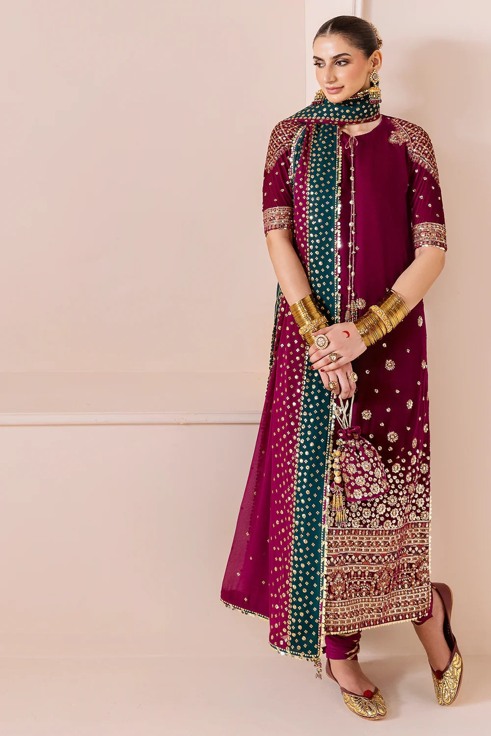 Jazmin Luxury Velvet Embroidered Unstitched 3 Piece - CVF