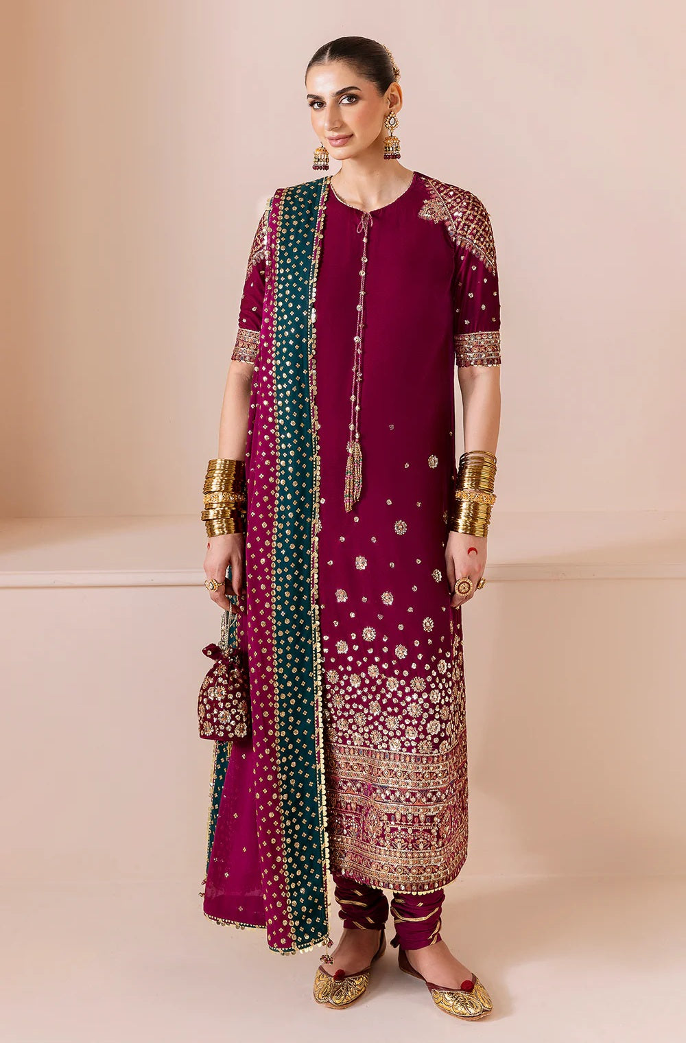 Jazmin Luxury Velvet Embroidered Unstitched 3 Piece - CVF
