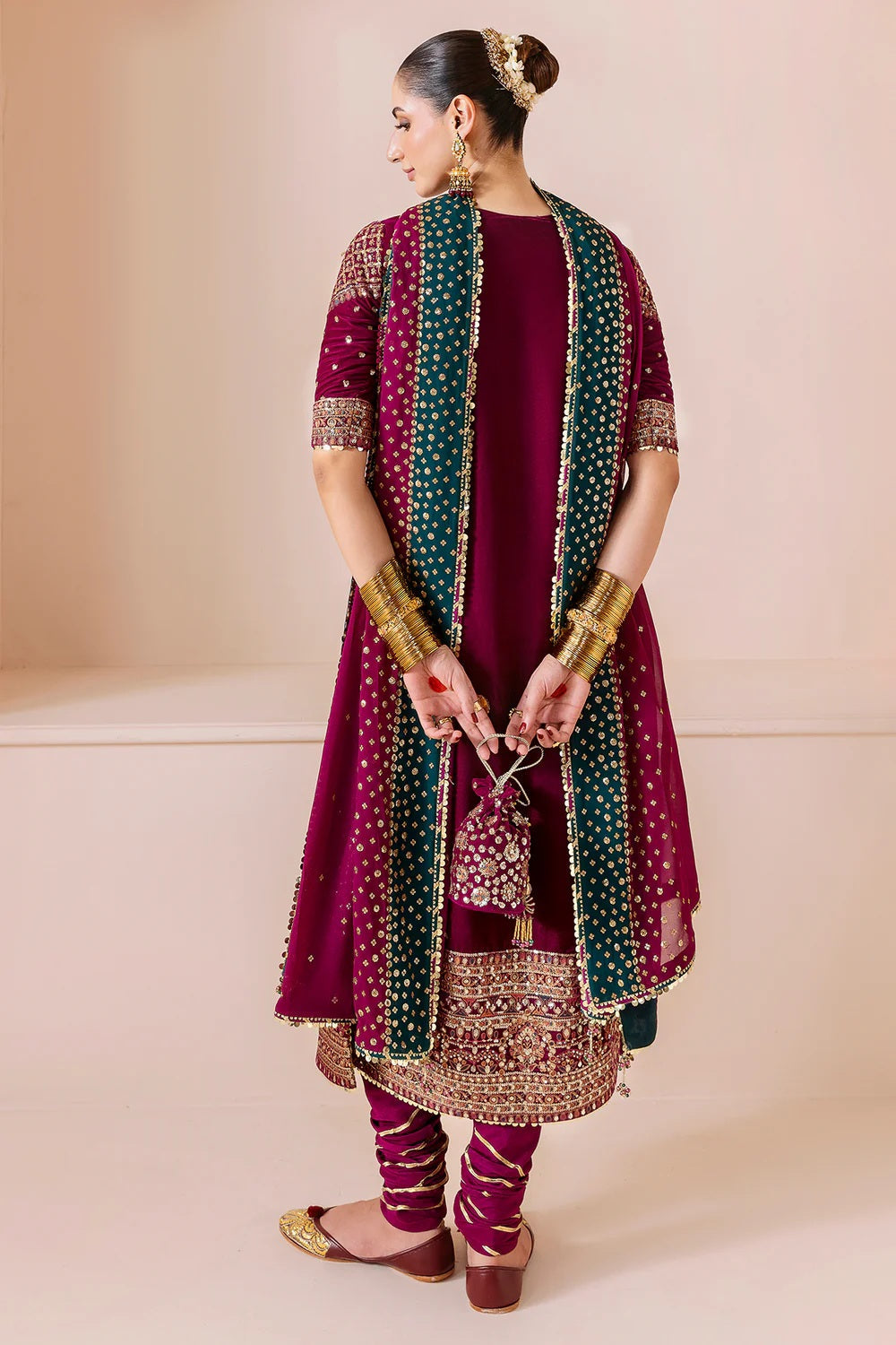 Jazmin Luxury Velvet Embroidered Unstitched 3 Piece - CVF