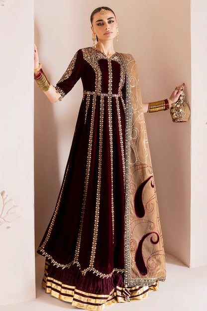 Jazmin Chandani Embroidered Velvet Unstitched 3Pc Maxi CVF