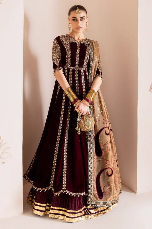 Jazmin Chandani Embroidered Velvet Unstitched 3Pc Maxi CVF