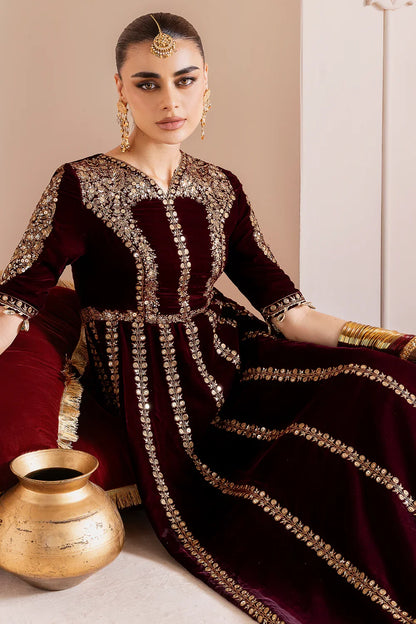 Jazmin Chandani Embroidered Velvet Unstitched 3Pc Maxi CVF