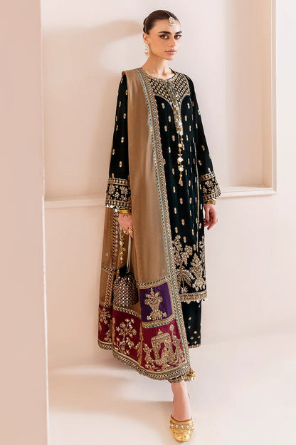 Jazmin Luxury Velvet Unstitched Collection CVF With Potli