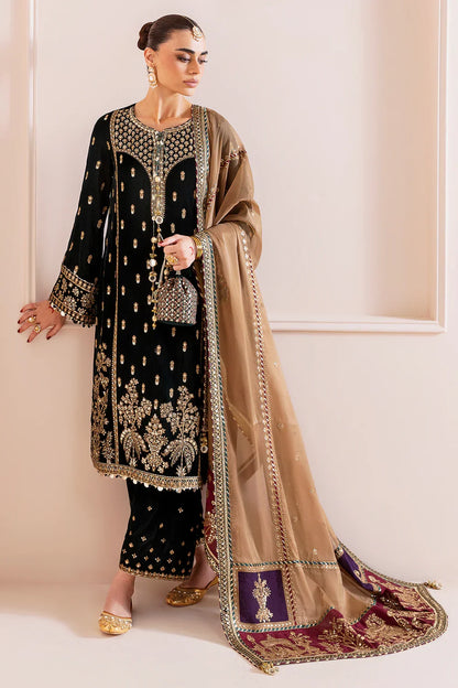 Jazmin Luxury Velvet Unstitched Collection CVF With Potli