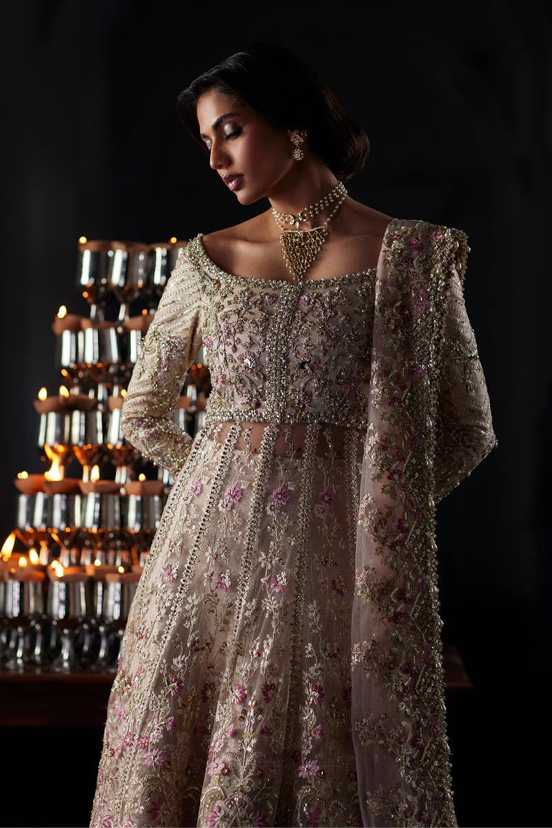 Saad Bin Shahzad Luxury Net Embroidered 3Pc Unstitched Suit Rina