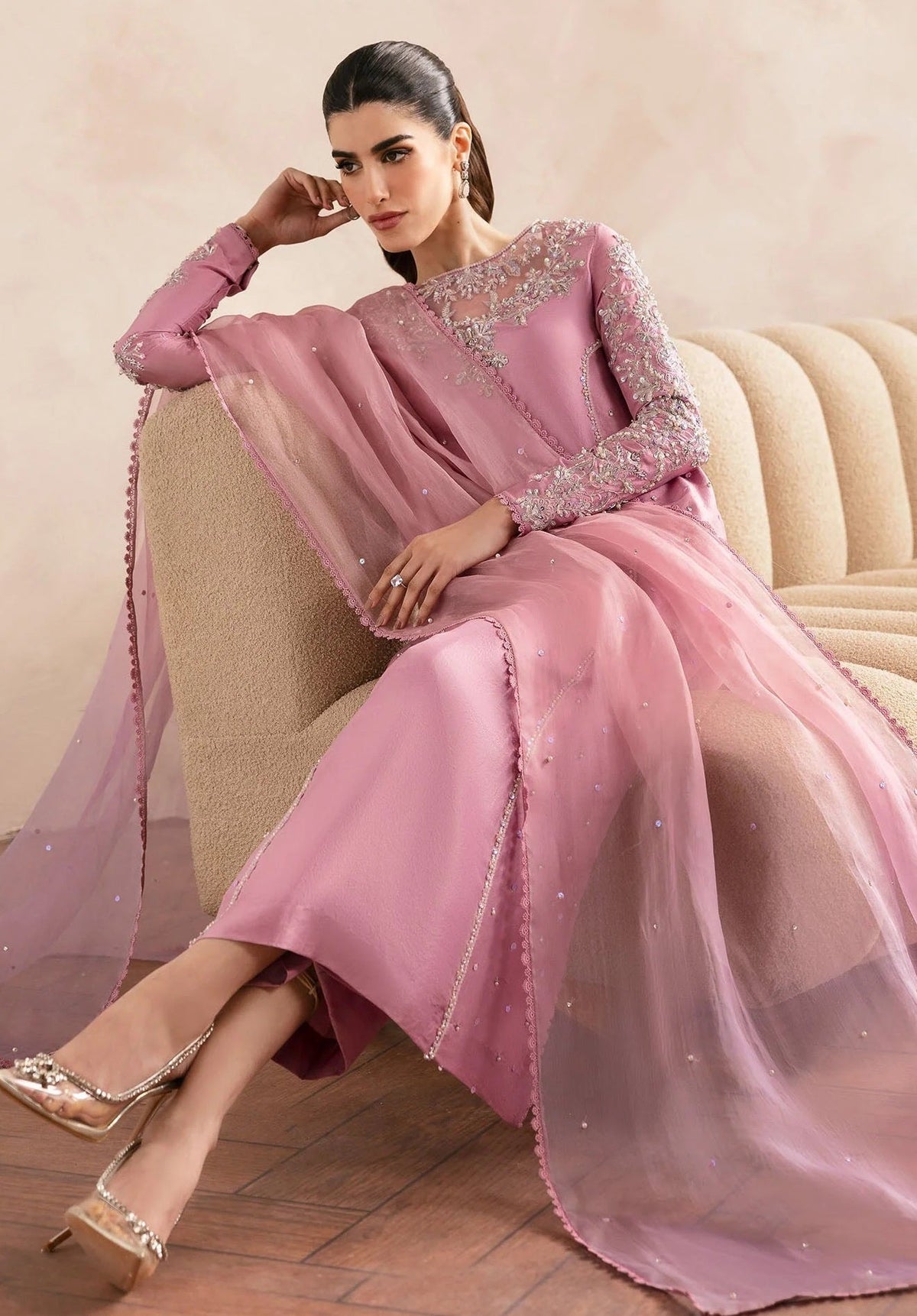 Kanwal Malik Arden Luxury Raw Silk Embroidered 3Pc Unstitched Suit