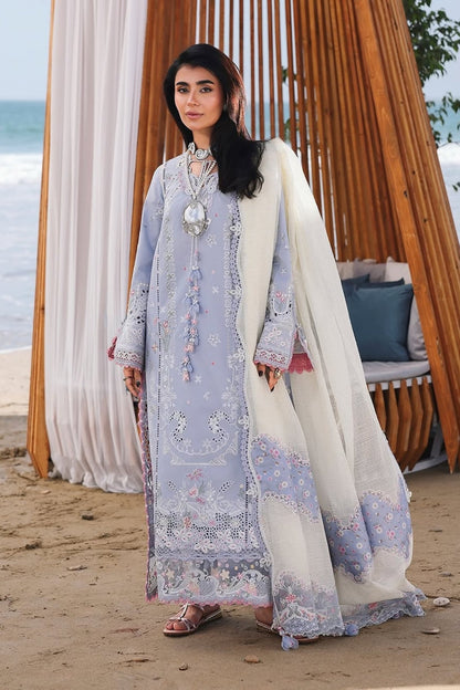 Qalamkar - 3PC Unstitched Lawn Embroidered Shirt with Embroidered Monar Dupatta and Trouser
