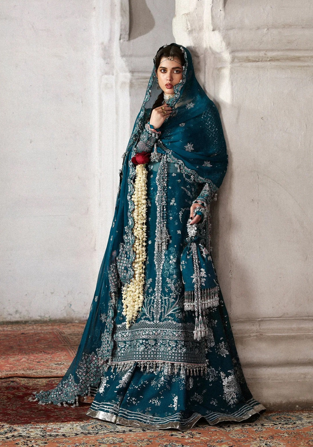 Hussain Rehar Luxury Organza Embroidered Unstitched 3PC Suit - Zebunisa