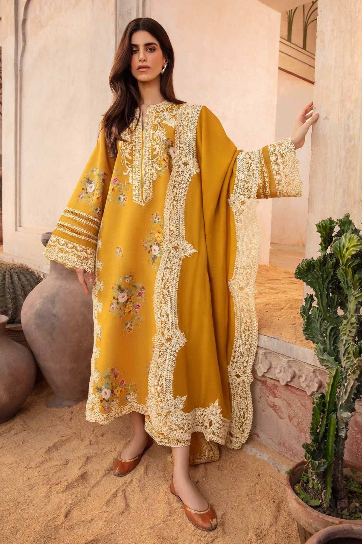 Crimson Luxury Lawn Embroidered Unstitched Suits Marori Tales - CRWP