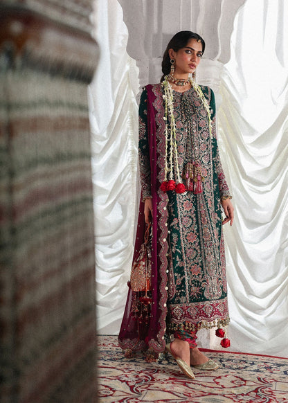 Hussain Rehar Luxury Raw Silk Embroidered 3Pc Unstitched Suit Morni