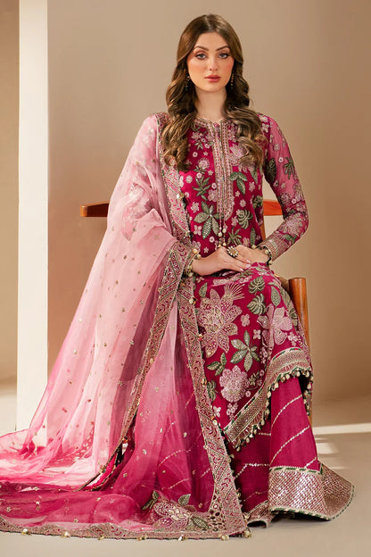 Jazmin Luxury Chiffon Unstitched Embroidered Collection Rose Rediance