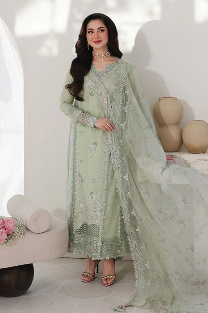 Qalamkar - 3PC Unstitched Lawn Embroidered Shirt with Monar Printed Embroidered Dupatta and Trouser