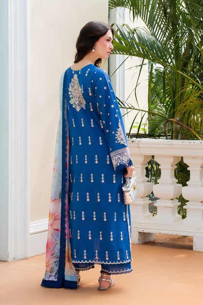 Aneelas - 3PC Unstitched Lawn Embroidered Shirt with Monar Digital Printed Dupatta and Trouser