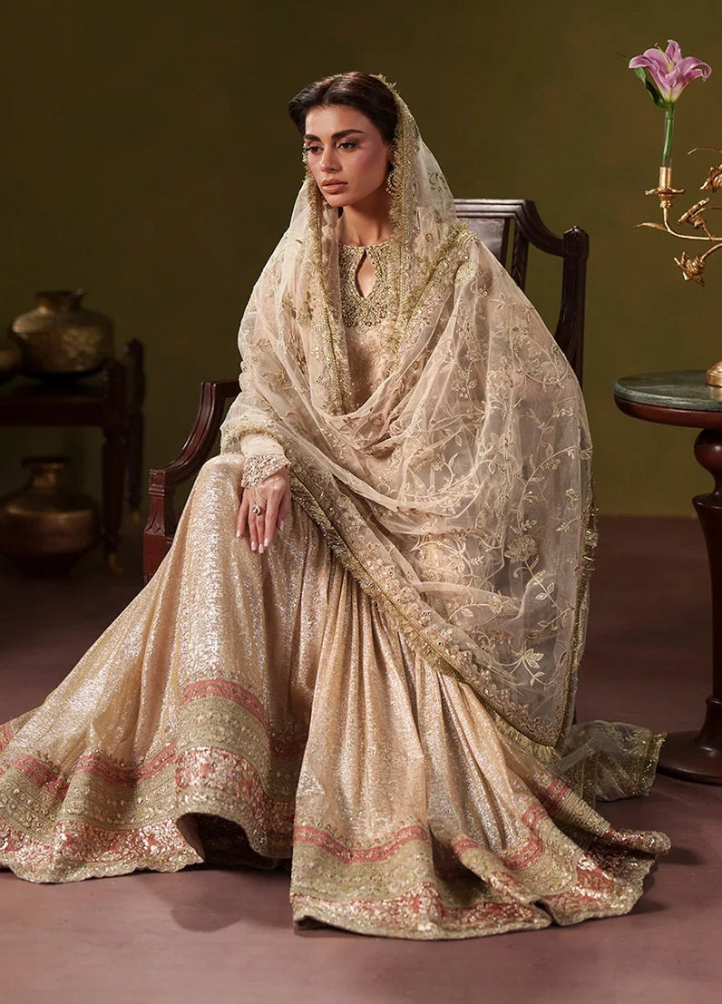 Faiza Saqlain Luxury Chiffon Embroidered 3Pc Unstitched Suit - Asfoureh