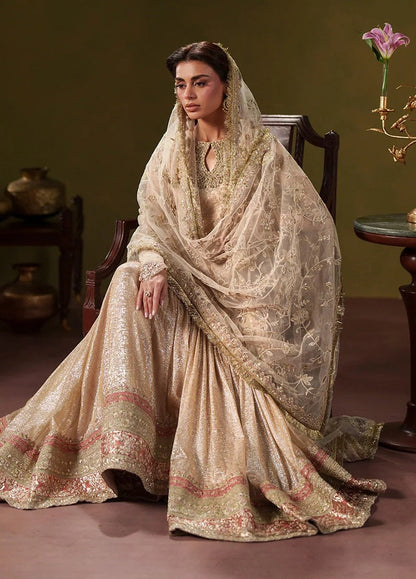 Faiza Saqlain Luxury Chiffon Embroidered 3Pc Unstitched Suit - Asfoureh