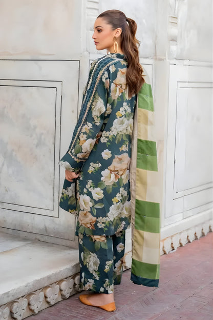 Baroque - 3PC Unstitched Printed Khaddar Shirt with Printed Khaddar Dupatta and Same Printed Trouser