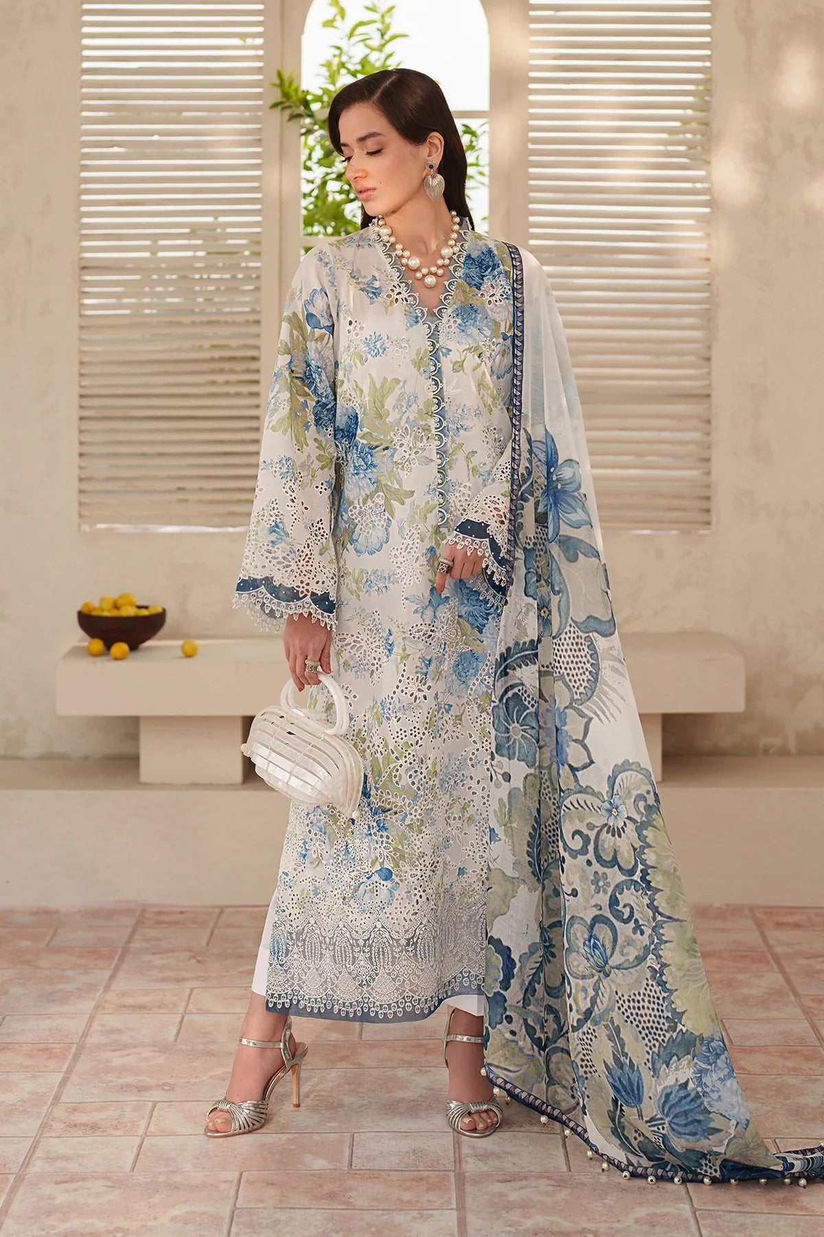 Baroque Chikankari Luxury Embroidered Swiss Lawn Unstitched 3Pc Suit