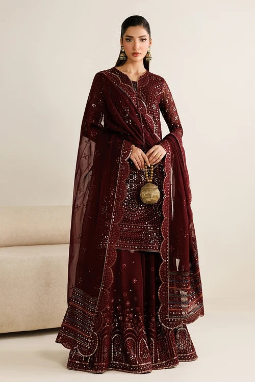 Jazmin Luxury Embroidered Chiffon 3Pc Unstitched Suit