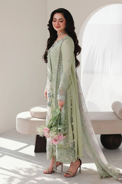 Qalamkar - 3PC Unstitched Lawn Embroidered Shirt with Monar Printed Embroidered Dupatta and Trouser