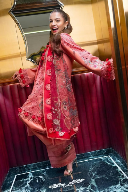 Jade - 3PC Unstitched Lawn Embroidered Shirt with Monark Digital Printed Dupatta and Trouser