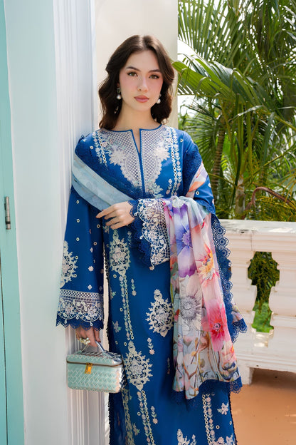 Aneelas - 3PC Unstitched Lawn Embroidered Shirt with Monar Digital Printed Dupatta and Trouser