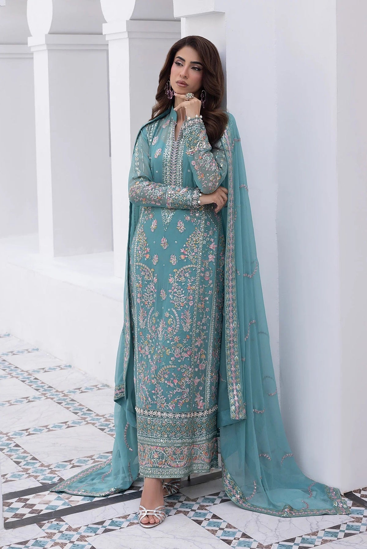 Gulaal Luxury Embroidered Chiffon 3Pc Unstitched Suit Desir