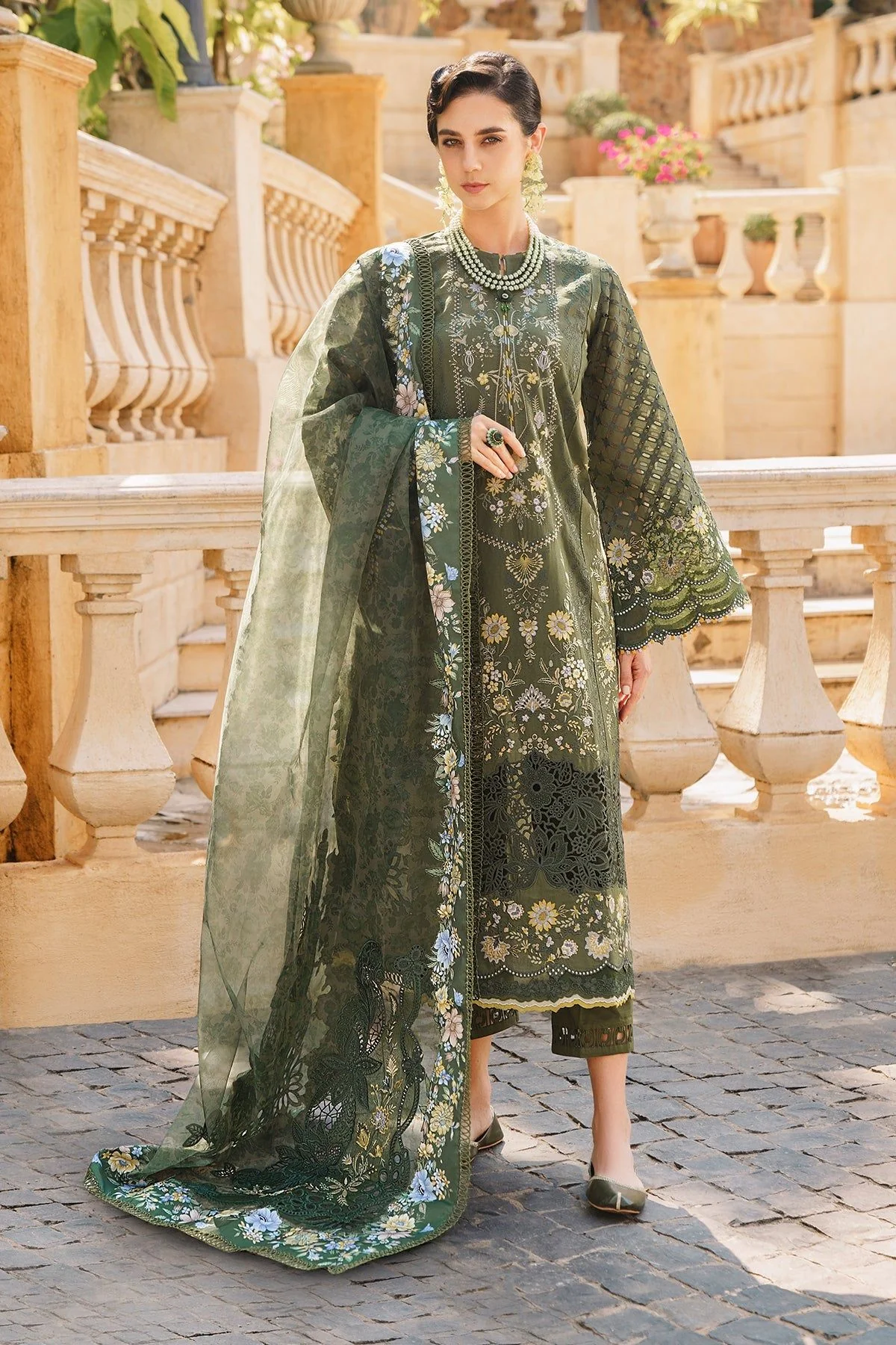 Baroque Embroidered Luxury Lawn Unstitched 3Pc Suit BQU