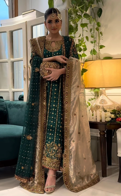 Haris Shakeel Luxury Raw Silk Hand Emblishment Collection Mehru