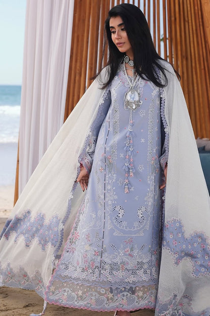 Qalamkar - 3PC Unstitched Lawn Embroidered Shirt with Embroidered Monar Dupatta and Trouser