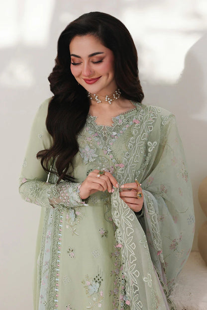 Qalamkar - 3PC Unstitched Lawn Embroidered Shirt with Monar Printed Embroidered Dupatta and Trouser