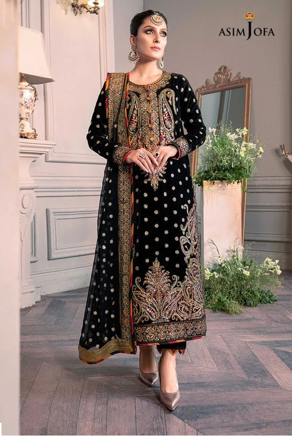 Asim Jofa - The Ayeza Edit Makhmal Royal Velvet Collection Unstitched 3 Pc