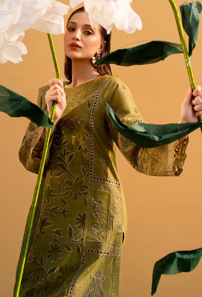 Mahnur - Luxury Lawn Embroidered Unstitched 3 Piece - Adrienne