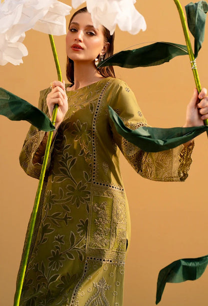 Mahnur - Luxury Lawn Embroidered Unstitched 3 Piece - Adrienne