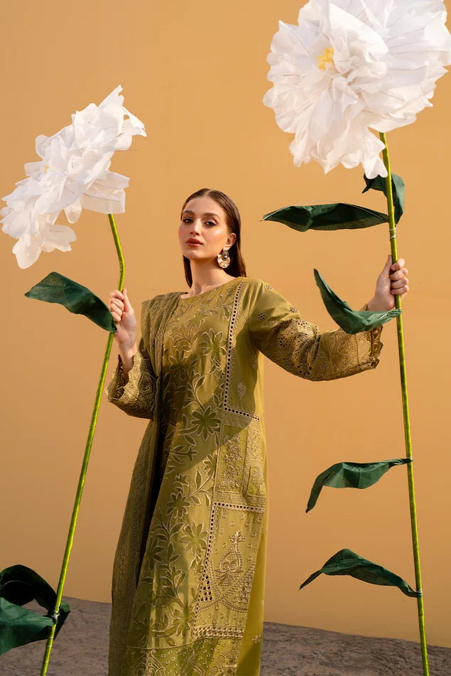 Mahnur - Luxury Lawn Embroidered Unstitched 3 Piece - Adrienne