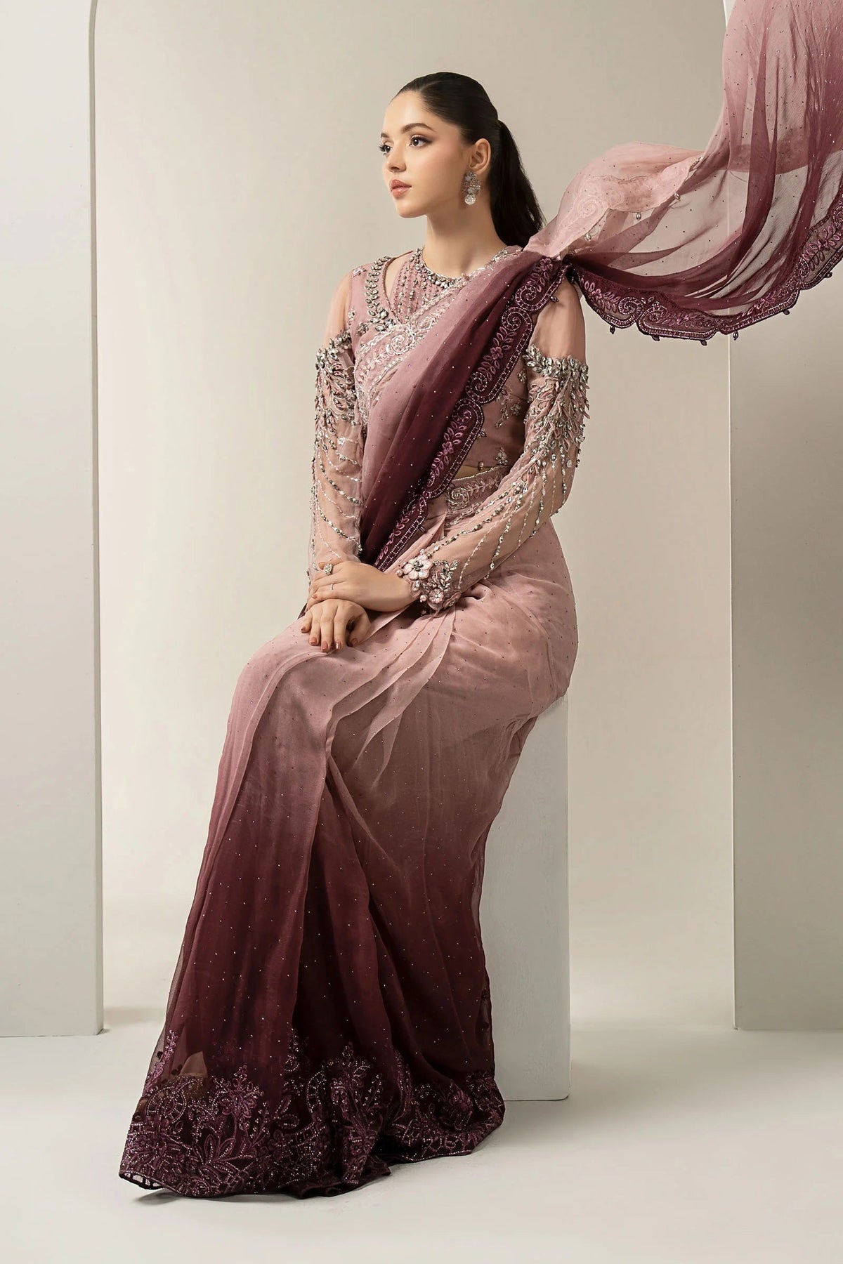 Maria.B Luxury Pure Chiffon Embroidered 3 Piece Unstitched