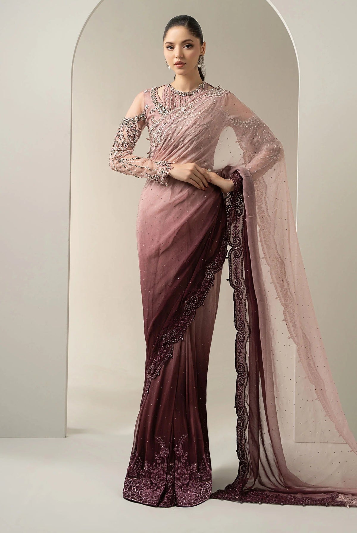 Maria.B Luxury Pure Chiffon Embroidered 3 Piece Unstitched