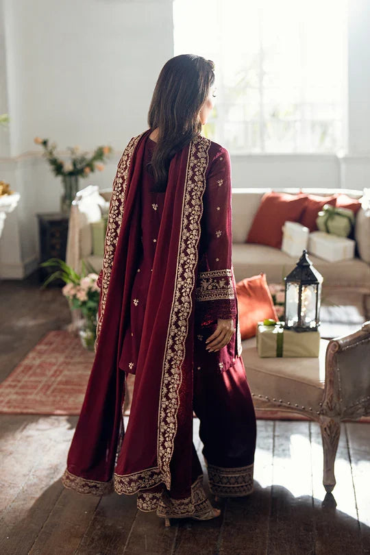 Azure Luxury Chiffon Embroidered Collection Unstitched Berry Dusk