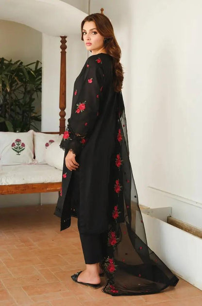 Baroque - 3PC Lawn Embroidered Shirt with Embroidered Chiffon Dupatta (Unstitched)