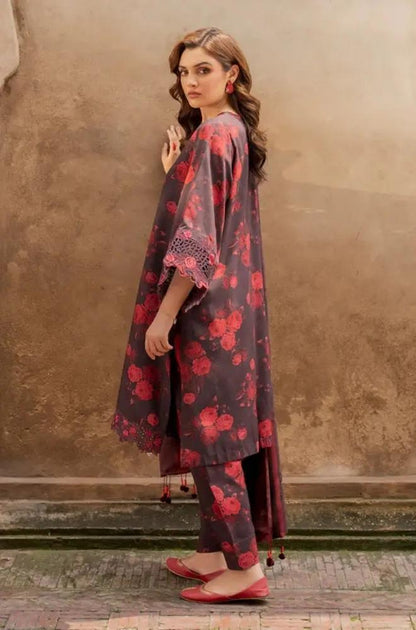 Baroque - 3PC Unstitched Printed Karandi Shirt with Printed Karandi Dupatta and Same Printed Trouser