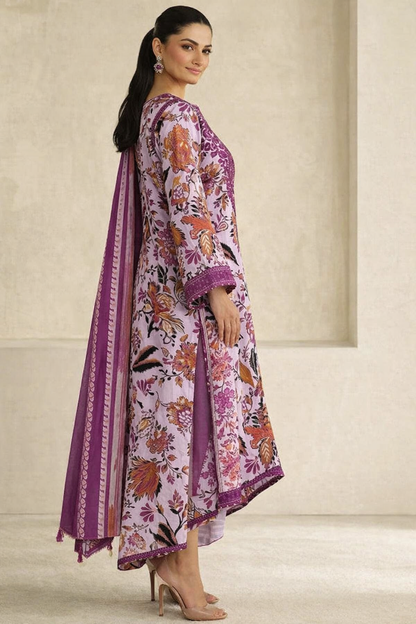 Baroque Luxury Lawn Embroidered & Printed Suit