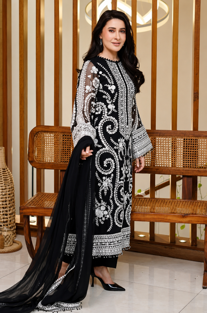 Baroque Exclusive Formal Embroidered Chiffon Unstitched 3Pc Suit