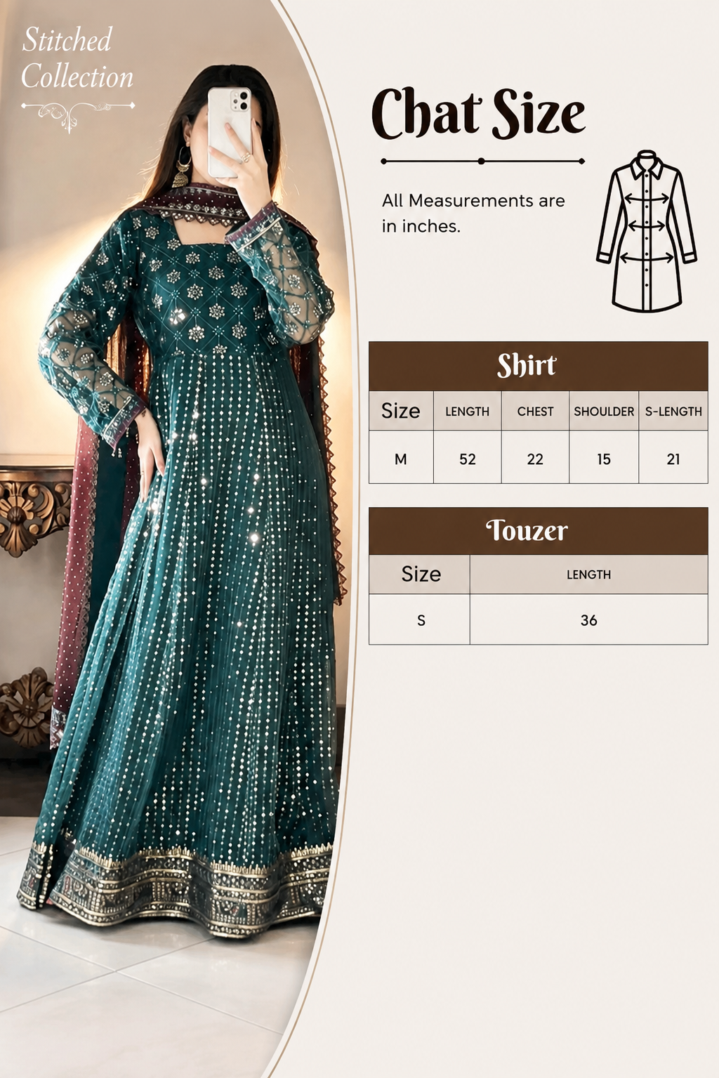 Iznik Meraki Luxury Embroidered Dark Green Luxury Unstitched / Stitched Net Maxi