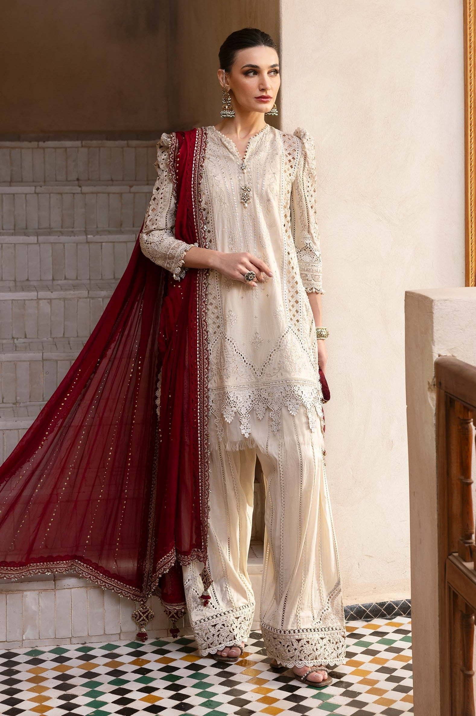 Maria.B - Luxury Lawn Embroidered 3 Piece Unstitched - D